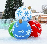 Новогодние шары большого диаметра, фото